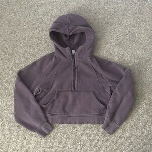 Scuba Half-Zip Hoodie, Color: light purple-grey, Size: XS/S